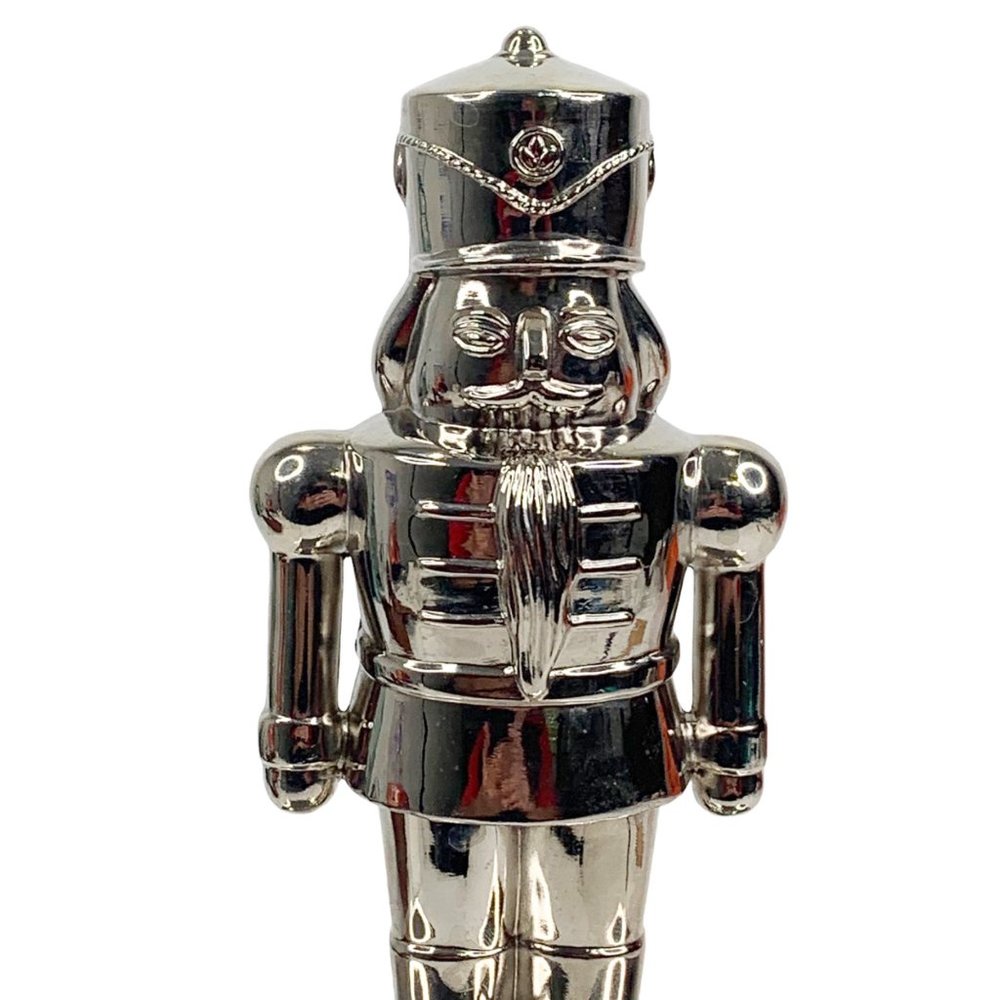 *SOLD* Nutcracker Christmas Stocking Hanger Hook Holder Fireplace Mantel Silver - Picture 2 of 9